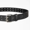 Perforated Leather Double Prong Buckle Belt Perforated Leather Double Prong Buckle Belt