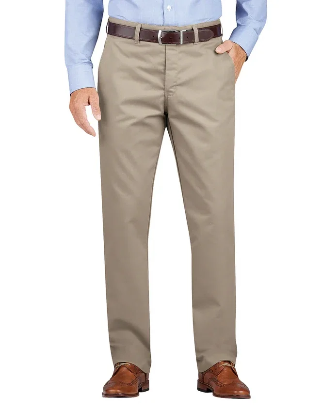 Regular Fit Tapered Leg Flat Front Khaki Pants Regular Fit Tapered Leg Flat Front Khaki Pants