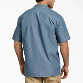 Relaxed Fit Short Sleeve Chambray Shirt