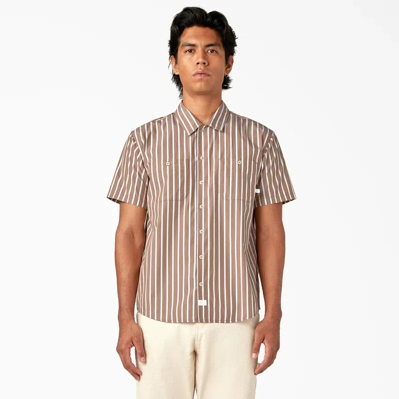 Short Sleeve Striped Service Shirt Short Sleeve Striped Service Shirt