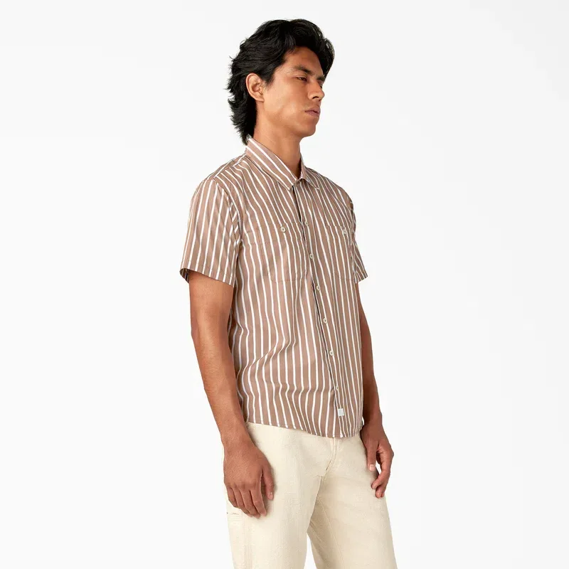 Short Sleeve Striped Service Shirt Short Sleeve Striped Service Shirt