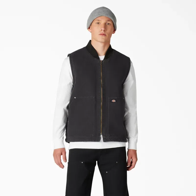 Stonewashed Duck High Pile Fleece Lined Vest Stonewashed Duck High Pile Fleece Lined Vest