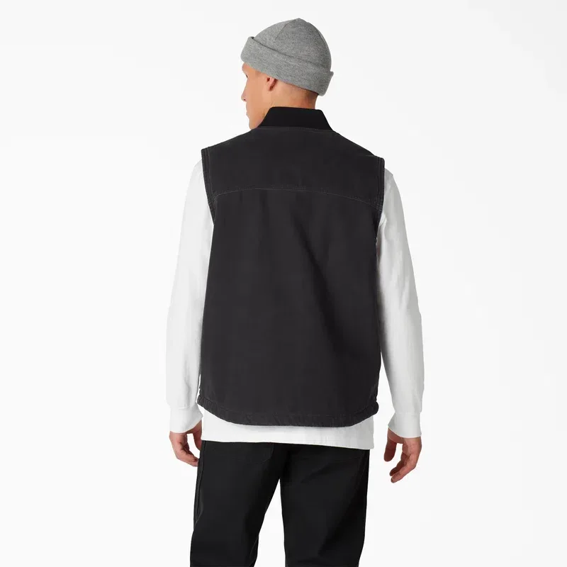 Stonewashed Duck High Pile Fleece Lined Vest Stonewashed Duck High Pile Fleece Lined Vest
