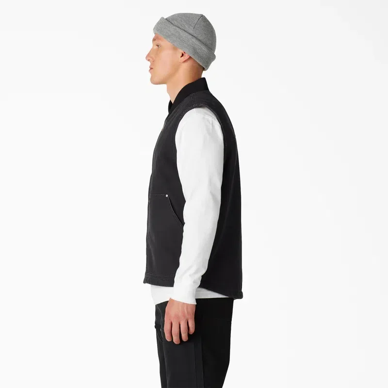 Stonewashed Duck High Pile Fleece Lined Vest Stonewashed Duck High Pile Fleece Lined Vest
