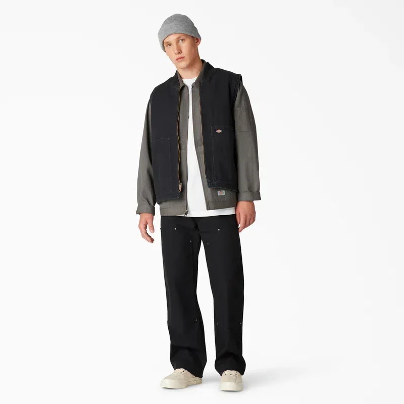 Stonewashed Duck High Pile Fleece Lined Vest Stonewashed Duck High Pile Fleece Lined Vest