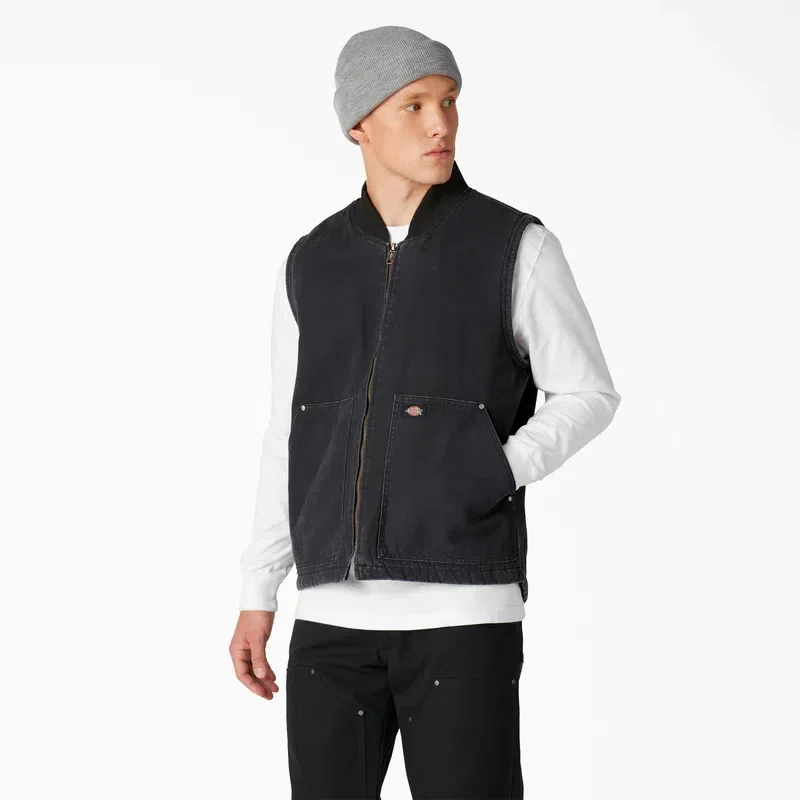 Stonewashed Duck High Pile Fleece Lined Vest Stonewashed Duck High Pile Fleece Lined Vest