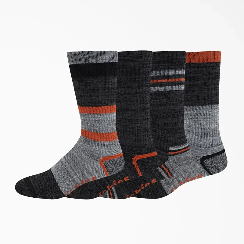 Striped Crew Socks, Size 6-12, 4-Pack Striped Crew Socks, Size 6-12, 4-Pack