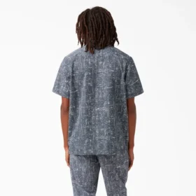 Twill Button-Up Short Sleeve Work Shirt