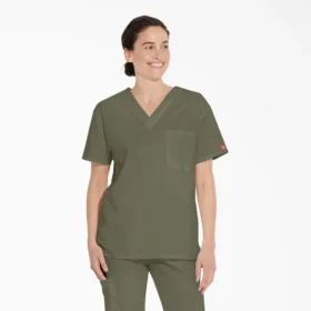 Unisex Eds Signature V-Neck Scrub Top