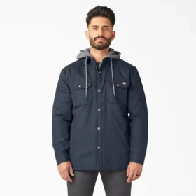 Water Repellent Duck Hooded Shirt Jacket