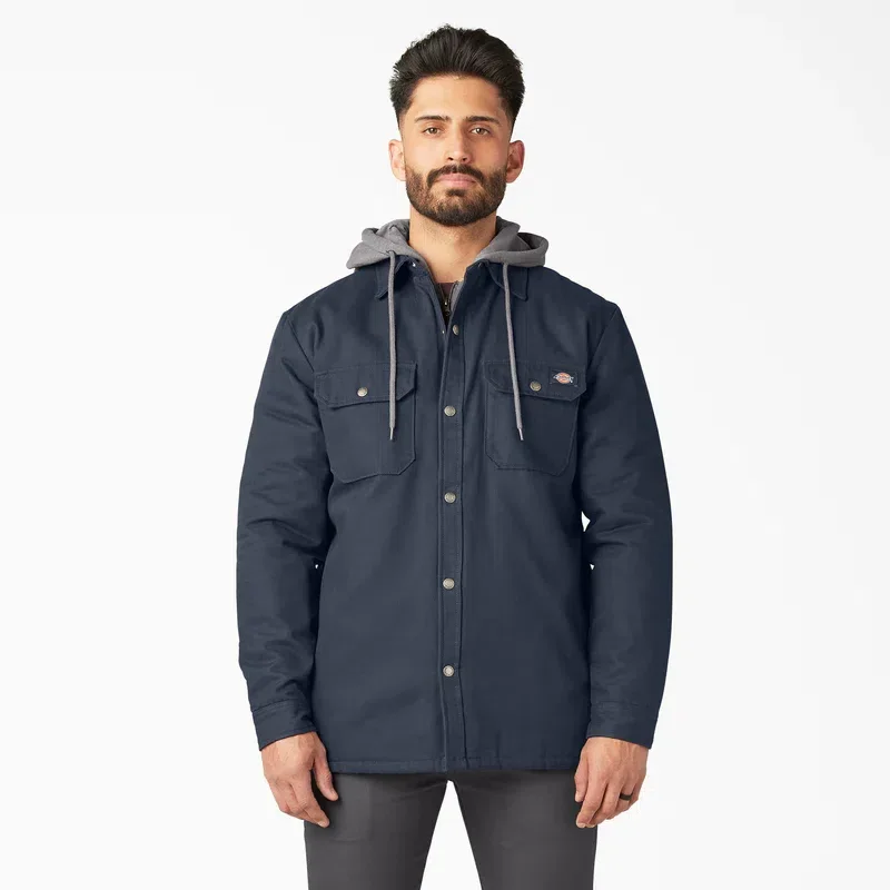 Water Repellent Duck Hooded Shirt Jacket Water Repellent Duck Hooded Shirt Jacket