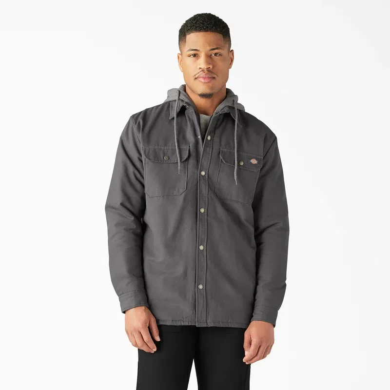 Water Repellent Duck Hooded Shirt Jacket Water Repellent Duck Hooded Shirt Jacket
