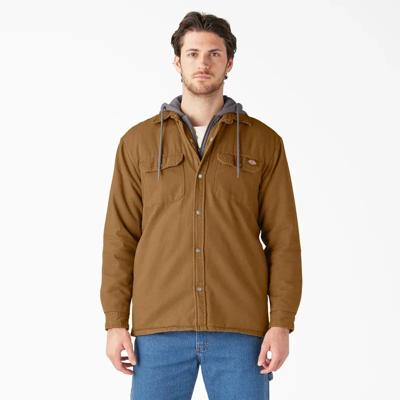 Water Repellent Duck Hooded Shirt Jacket Water Repellent Duck Hooded Shirt Jacket