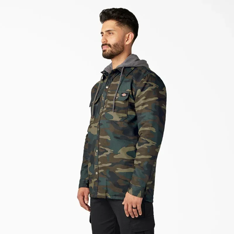 Water Repellent Duck Hooded Shirt Jacket Water Repellent Duck Hooded Shirt Jacket