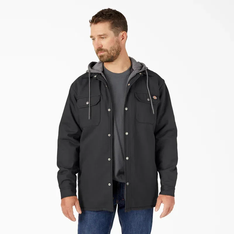 Water Repellent Duck Hooded Shirt Jacket Water Repellent Duck Hooded Shirt Jacket