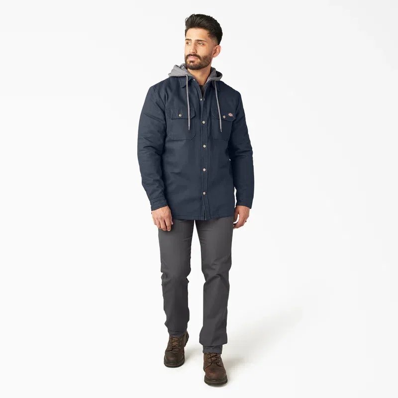 Water Repellent Duck Hooded Shirt Jacket Water Repellent Duck Hooded Shirt Jacket