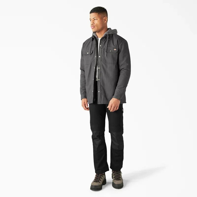 Water Repellent Duck Hooded Shirt Jacket Water Repellent Duck Hooded Shirt Jacket