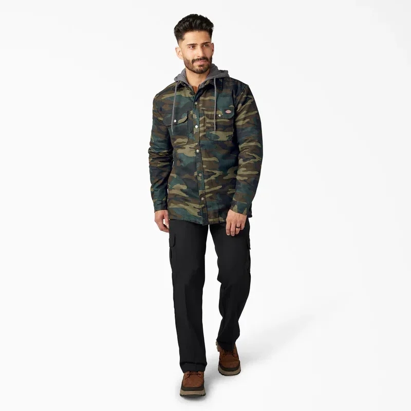 Water Repellent Duck Hooded Shirt Jacket Water Repellent Duck Hooded Shirt Jacket
