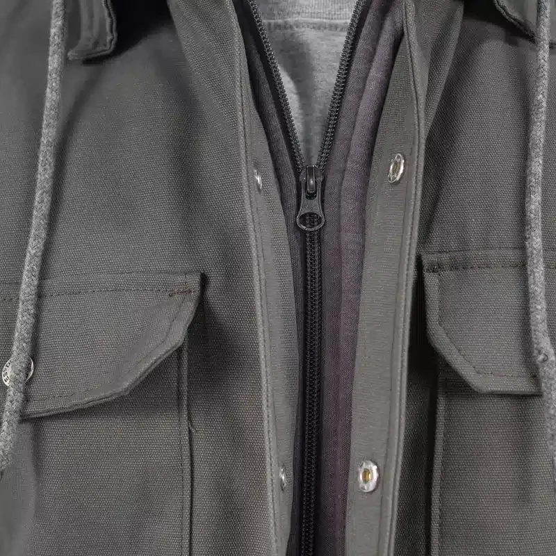 Water Repellent Duck Hooded Shirt Jacket Water Repellent Duck Hooded Shirt Jacket