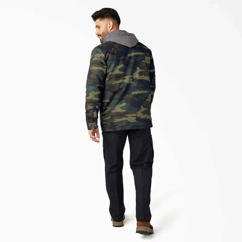 Water Repellent Duck Hooded Shirt Jacket Water Repellent Duck Hooded Shirt Jacket