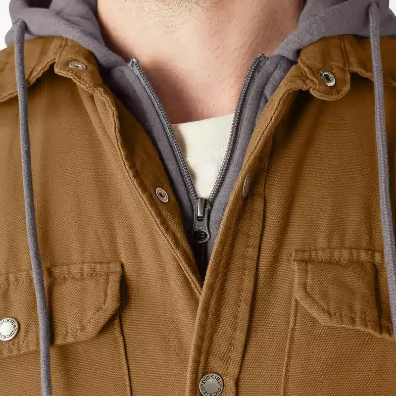 Water Repellent Duck Hooded Shirt Jacket Water Repellent Duck Hooded Shirt Jacket