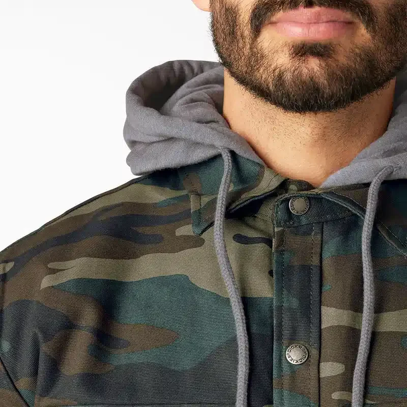 Water Repellent Duck Hooded Shirt Jacket Water Repellent Duck Hooded Shirt Jacket