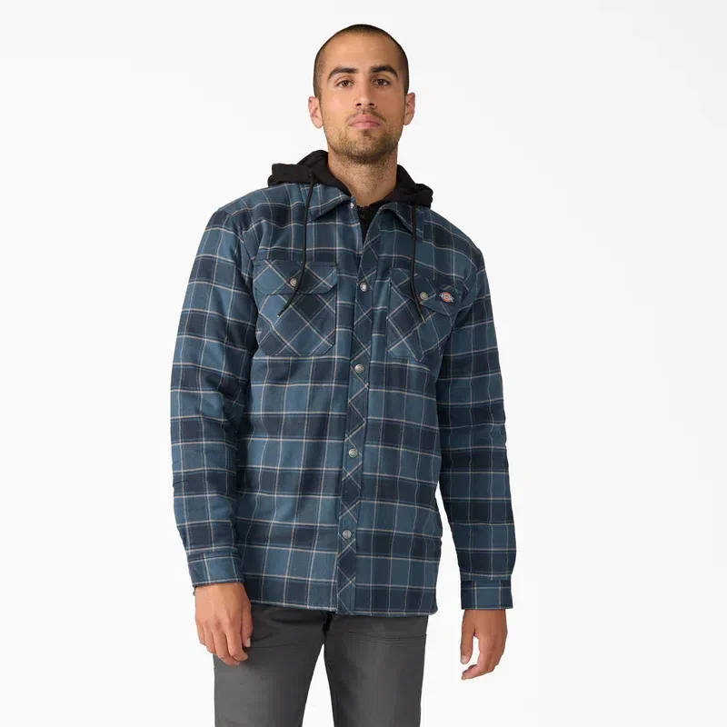 Water Repellent Flannel Hooded Shirt Jacket Water Repellent Flannel Hooded Shirt Jacket