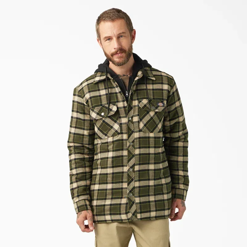 Water Repellent Flannel Hooded Shirt Jacket Water Repellent Flannel Hooded Shirt Jacket