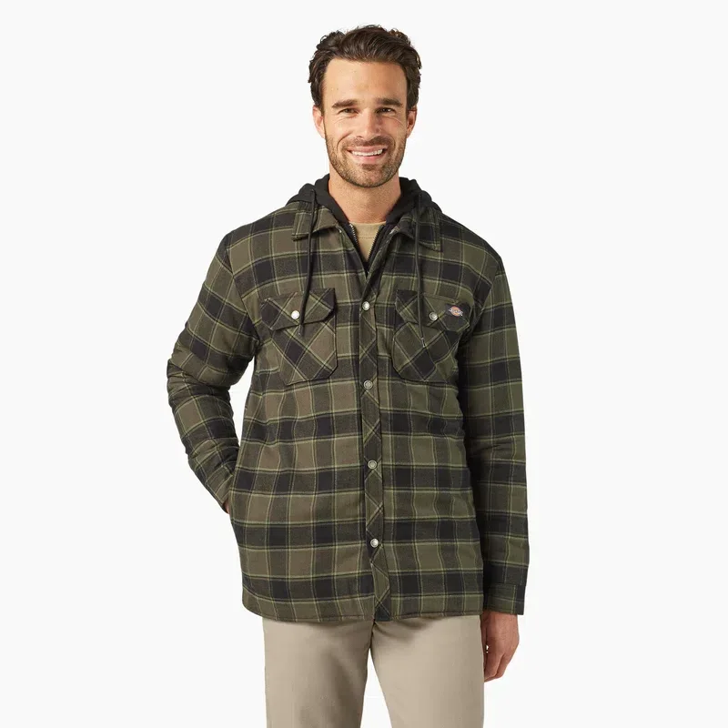 Water Repellent Flannel Hooded Shirt Jacket Water Repellent Flannel Hooded Shirt Jacket
