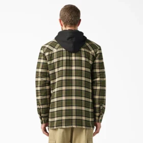 Water Repellent Flannel Hooded Shirt Jacket