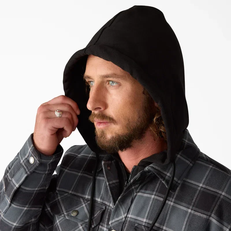 Water Repellent Flannel Hooded Shirt Jacket Water Repellent Flannel Hooded Shirt Jacket