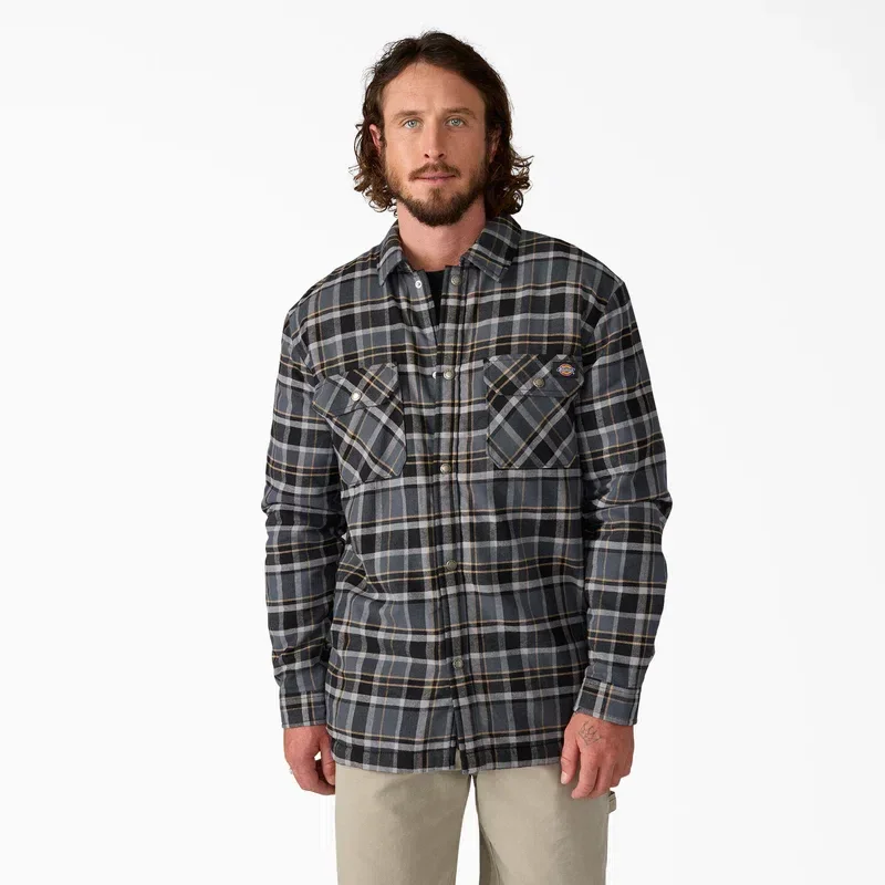 Water Repellent Fleece-Lined Flannel Shirt Jacket Water Repellent Fleece-Lined Flannel Shirt Jacket