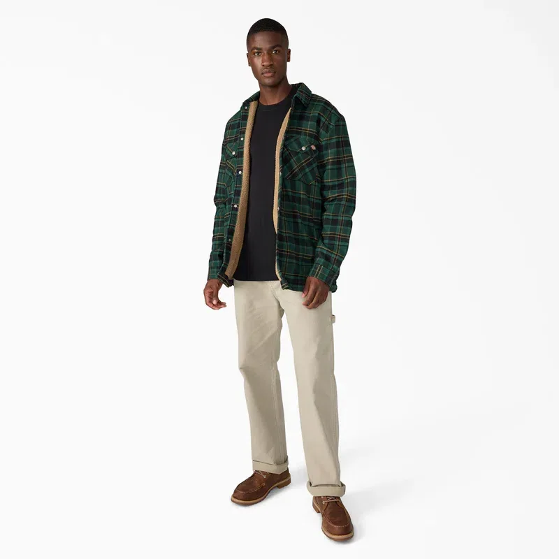 Water Repellent Fleece-Lined Flannel Shirt Jacket Water Repellent Fleece-Lined Flannel Shirt Jacket