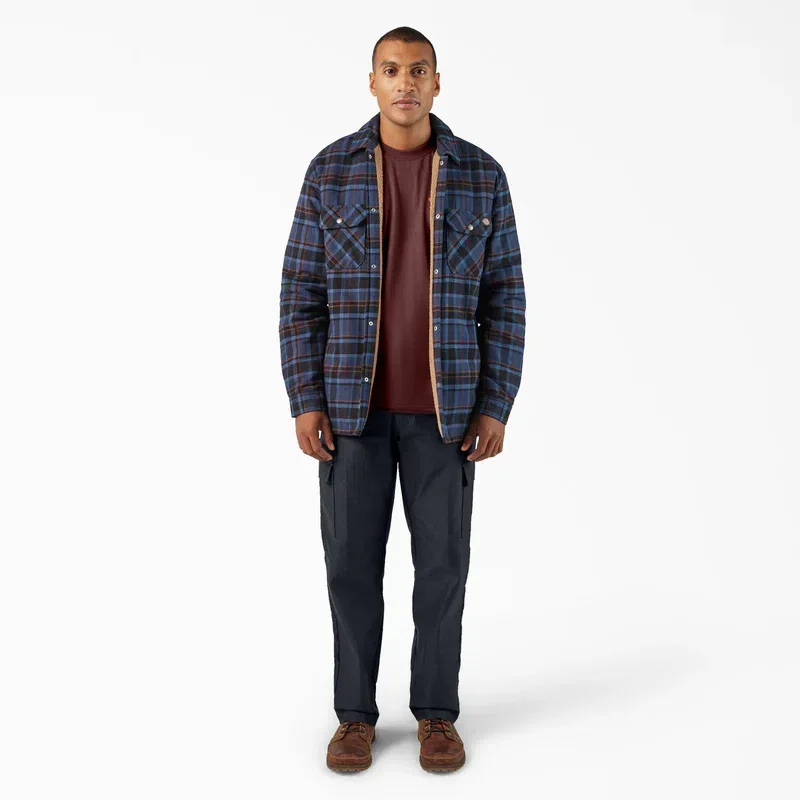 Water Repellent Fleece-Lined Flannel Shirt Jacket Water Repellent Fleece-Lined Flannel Shirt Jacket