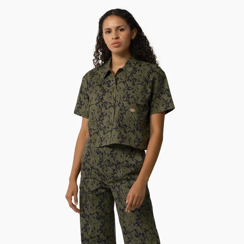 Women’s Drewsey Camo Cropped Work Shirt Women’s Drewsey Camo Cropped Work Shirt