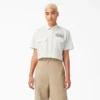 Women’s Embroidered Patch Cropped Work Shirt Women’s Embroidered Patch Cropped Work Shirt