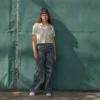 Women’s Embroidered Patch Cropped Work Shirt Women’s Embroidered Patch Cropped Work Shirt