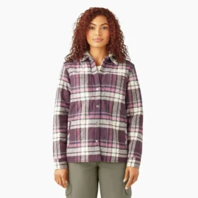 Women’s Flannel Hooded Shirt Jacket