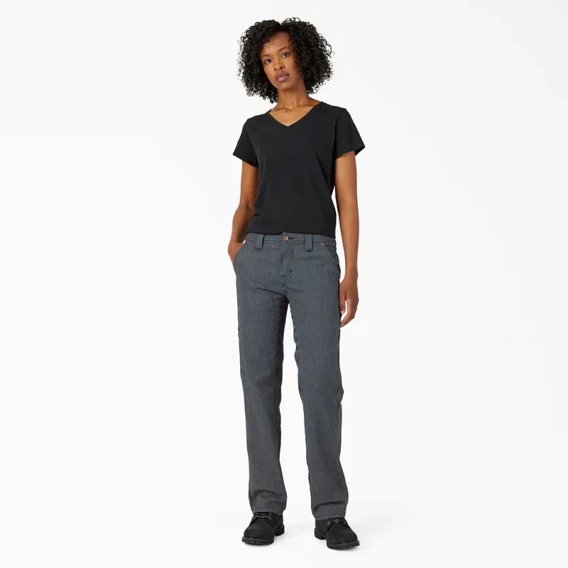 Women’s Flex Relaxed Fit Hickory Stripe Carpenter Pants Women’s Flex Relaxed Fit Hickory Stripe Carpenter Pants