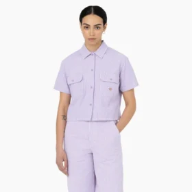 Women’s Hickory Stripe Cropped Work Shirt