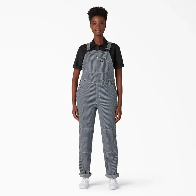 Women’s Hickory Stripe Double Knee Bib Overalls Women’s Hickory Stripe Double Knee Bib Overalls