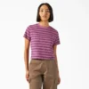Women’s Large Striped Cropped Pocket T-Shirt Women’s Large Striped Cropped Pocket T-Shirt