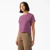 Women’s Large Striped Cropped Pocket T-Shirt Women’s Large Striped Cropped Pocket T-Shirt