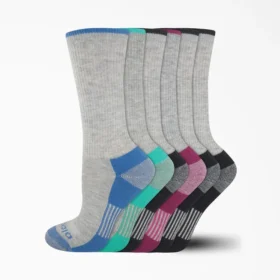 Women’s Moisture Control Crew Socks, Size 6-9, 6-Pack