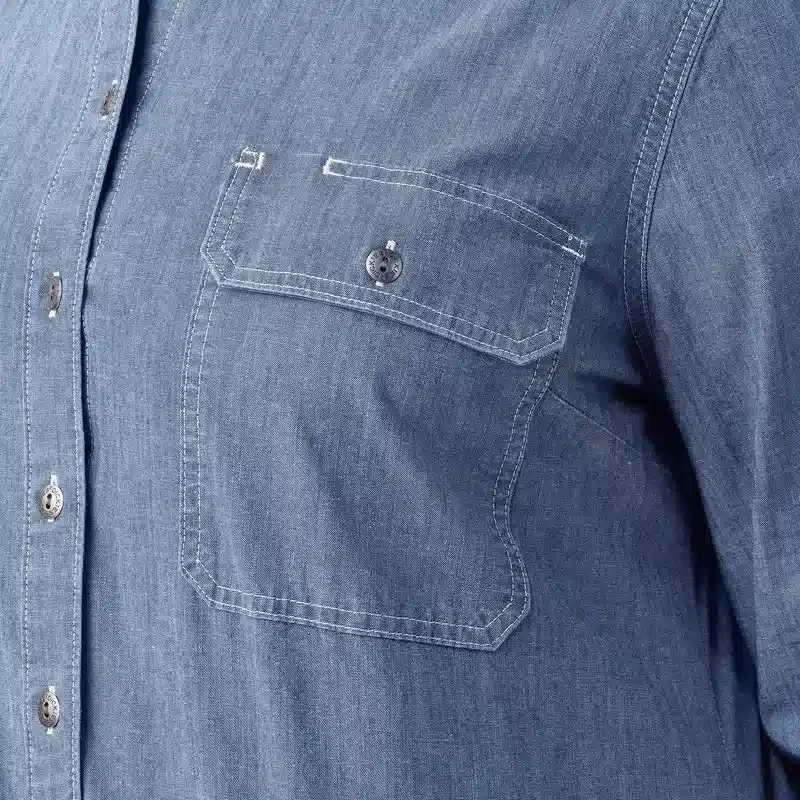 Women’s Plus Chambray Roll-Tab Work Shirt Women’s Plus Chambray Roll-Tab Work Shirt