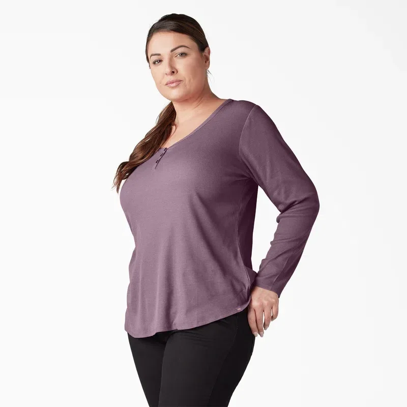 Women’s Plus Henley Long Sleeve Shirt Women’s Plus Henley Long Sleeve Shirt