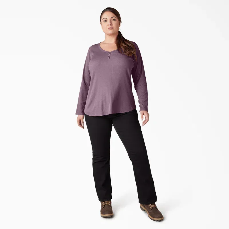 Women’s Plus Henley Long Sleeve Shirt Women’s Plus Henley Long Sleeve Shirt