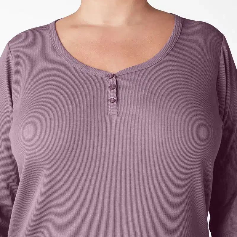 Women’s Plus Henley Long Sleeve Shirt Women’s Plus Henley Long Sleeve Shirt