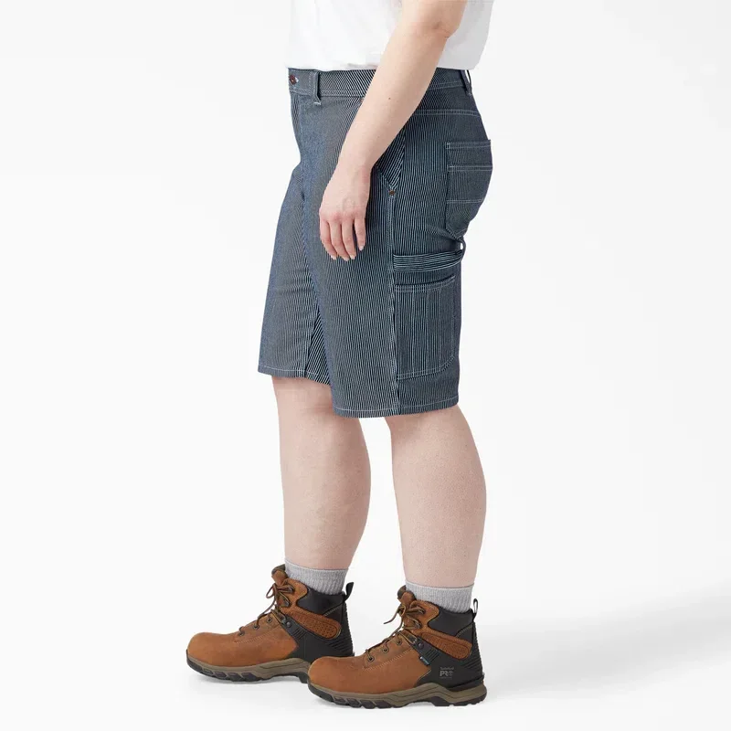 Women’s Plus Hickory Stripe Carpenter Shorts Women’s Plus Hickory Stripe Carpenter Shorts
