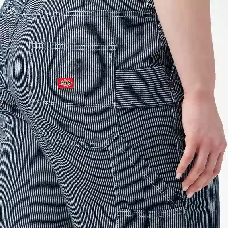Women’s Plus Hickory Stripe Carpenter Shorts Women’s Plus Hickory Stripe Carpenter Shorts